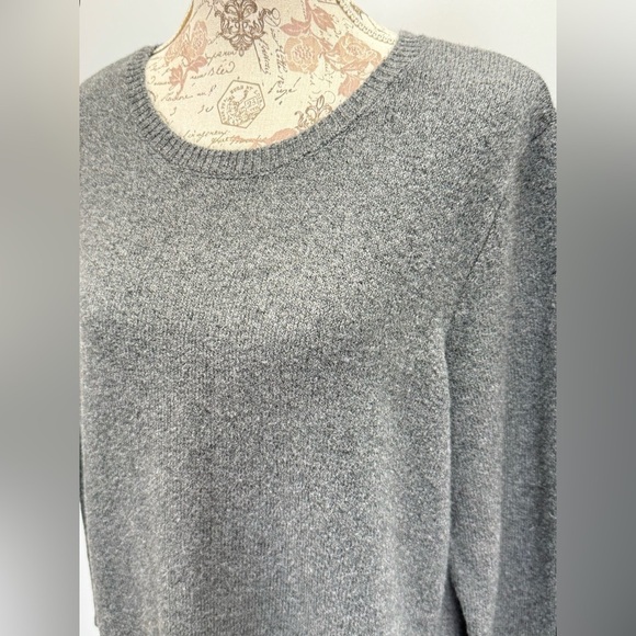 JASON WU Gray Crewneck tunic sweater with front pockets size L - Picture 3 of 13